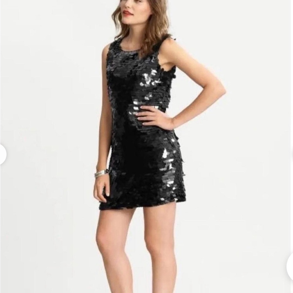 Banana Republic Black Sequin Mini Dress